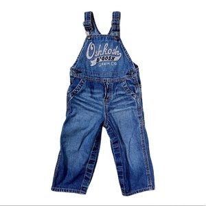 OshKosh B’gosh Denim Overalls 24 Months Spell Out Logo